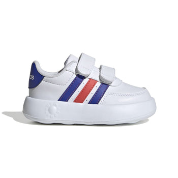 Sneakers primi passi bianche da bambino con strisce blu e rosse adidas Breaknet 2.0 CF I, Brand, SKU s334000185, Immagine 0